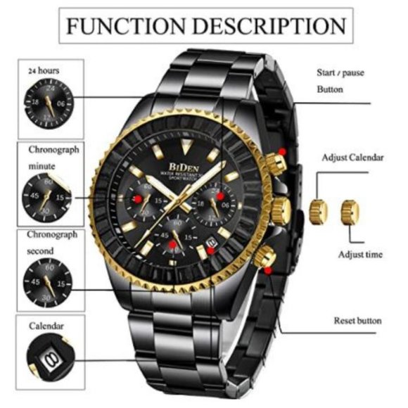 Stainless Steel Chronograph Casual Wrist Watch - Picture 6 of 6